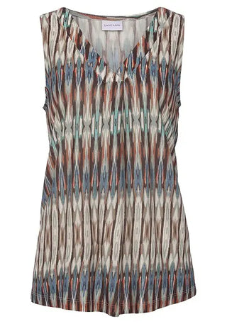 Lascana Women's Printed V-Neck Tank Top Multi Print