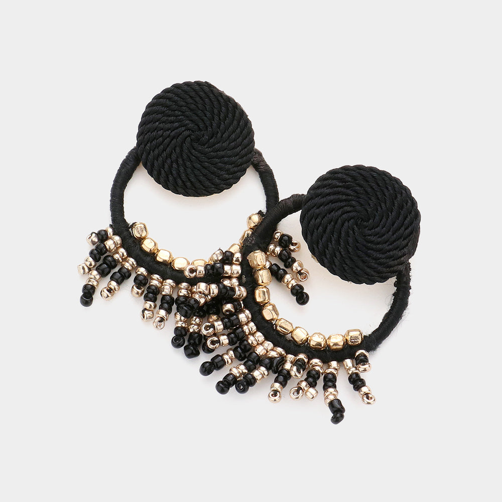 Twisted Rope Fringe Hoop Earring