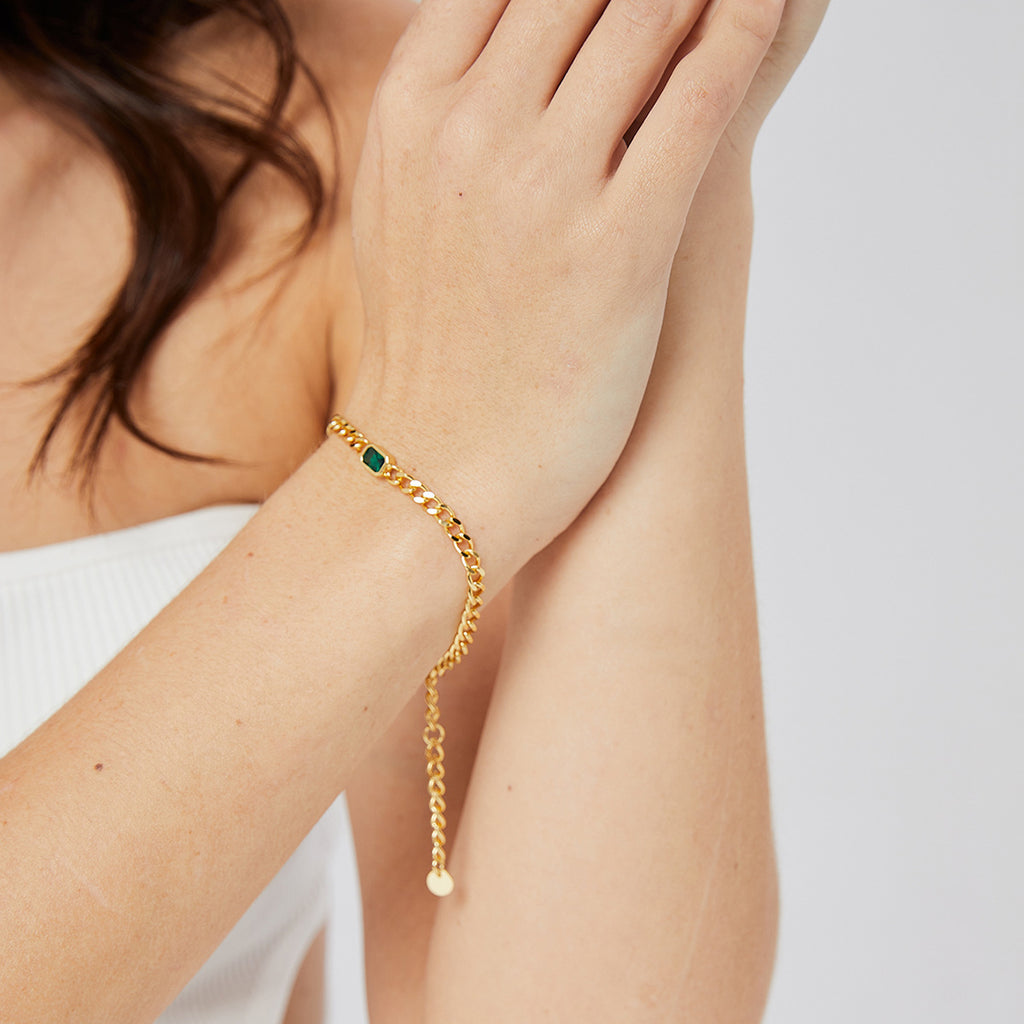 Emma Stone GP Chain Bracelet, Emerald