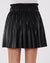 Vegan Leather Pleated Short Skirt
