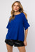 Cold Shoulder Blouse, Royal Blue