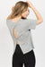 Open Back Scoop Neck Tee, Heather Grey
