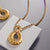 Metal Infinity Pendant Long Necklace, Gold
