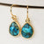 Gemstone Teardrop Earrings Gold Plated Copper, Turquoise