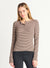 Striped Soft Rib Knit Top w/ Snaps