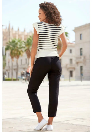 Lascana Women's Cropped Drawstring Pants Black