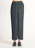 Accordion Pleat Wide Leg Flowy Knit Pant, Black