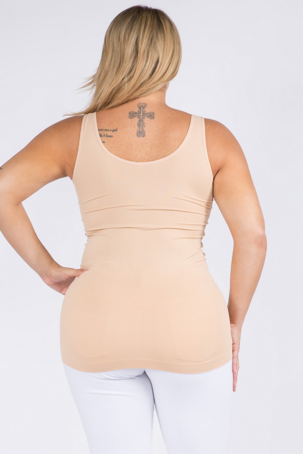 Plus Size Reversible Seamless Tank, Nude