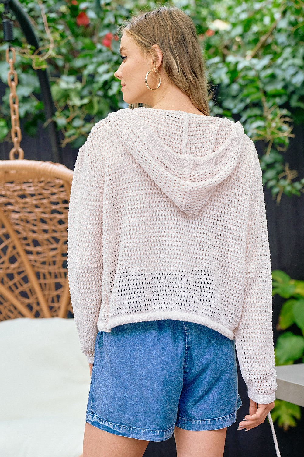 Fisher Net Hoodie Cardigan