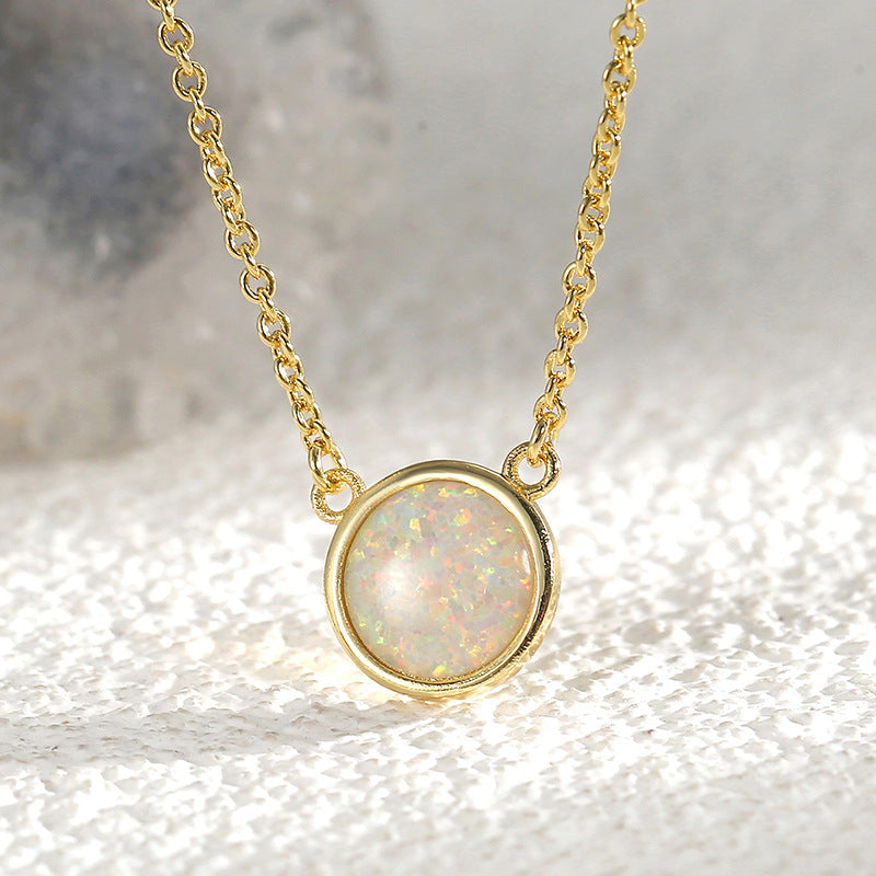 Nia White Fire Opal Necklace