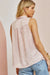 Pleated Satin Sleeveless V Neck Top