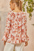 Split Neck Floral Woven Top