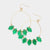 Rhombus Open Hoop Dangle Earring, Green