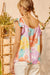 Pastel Hibiscus Flutter Sleeve Top
