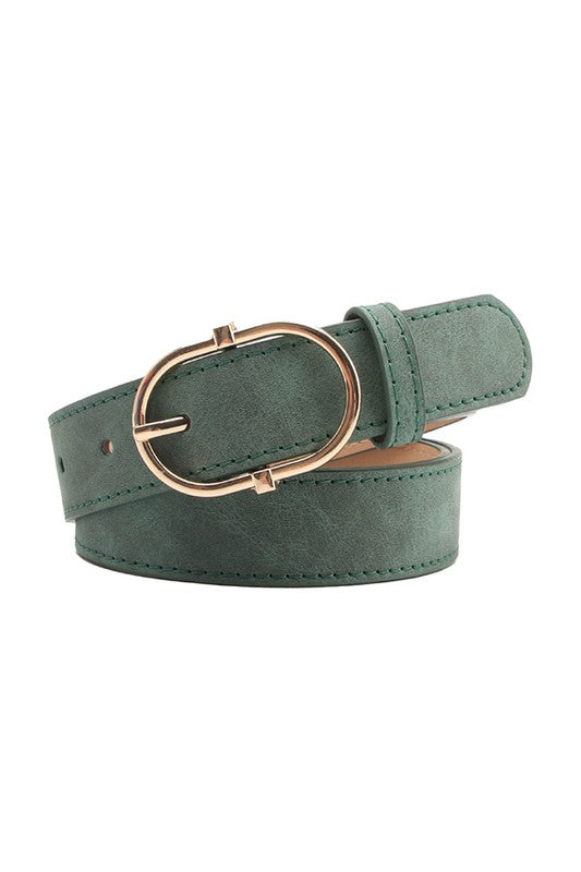 Round Buckle Soft Belt, Green