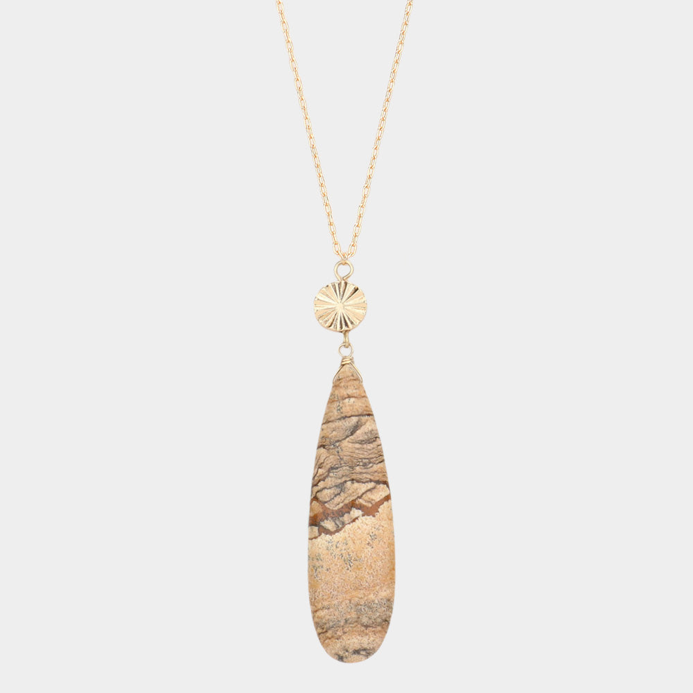 Precious Stone Pendant Necklace, Natural