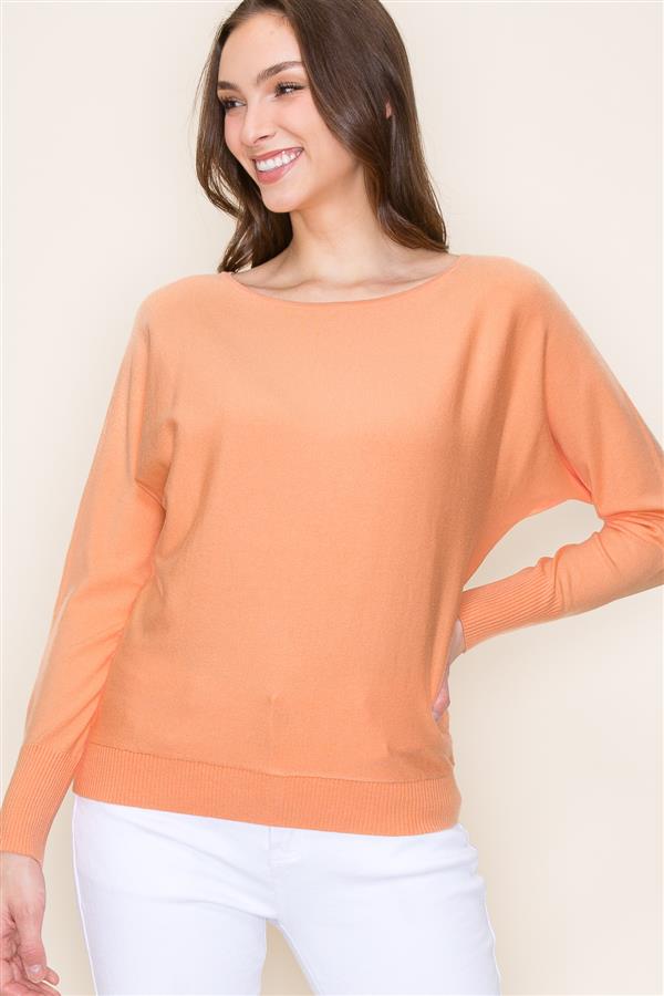 Super Soft Boatneck Sweater, Apricot