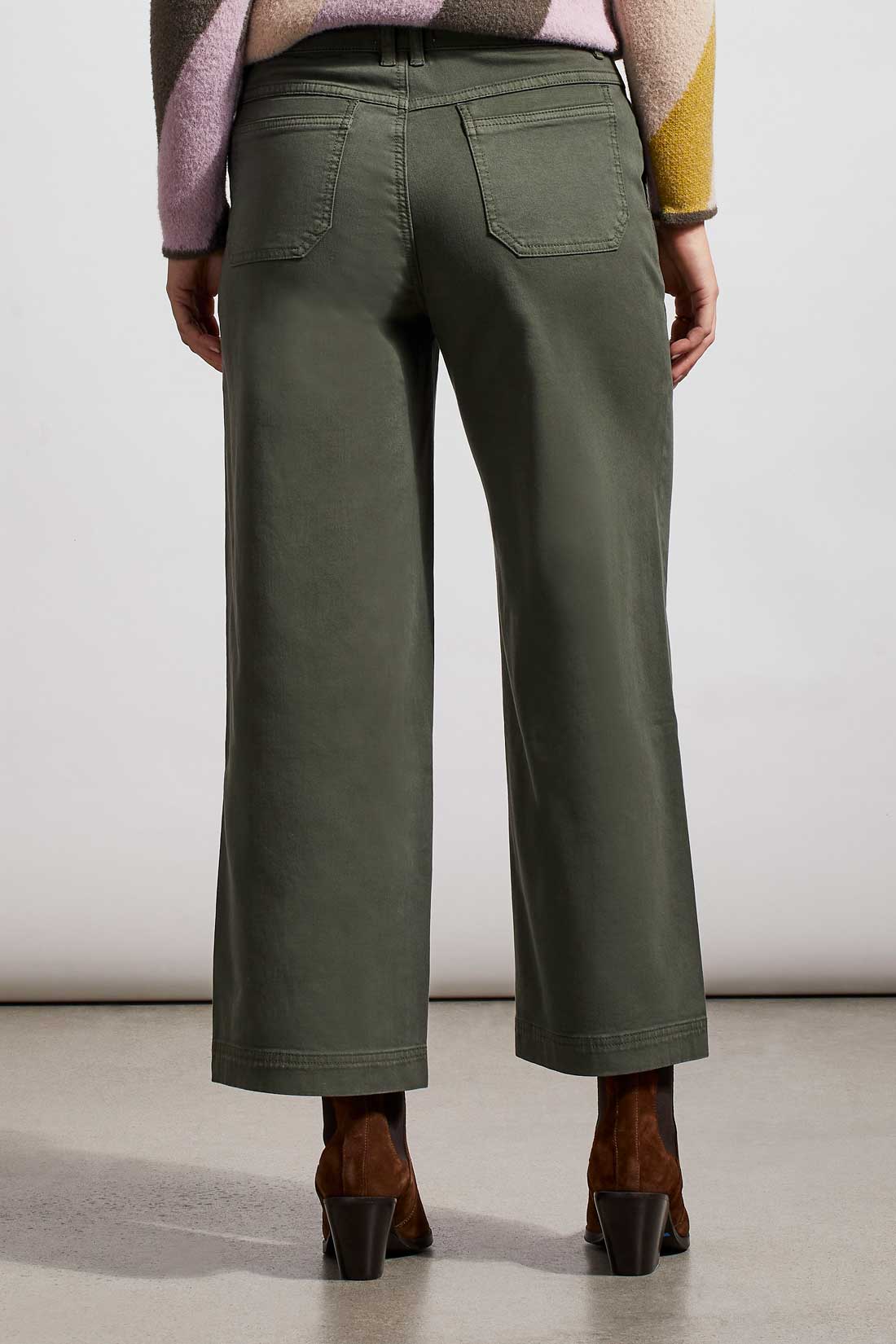 Audrey Button Fly Cropped Wide Leg Pant