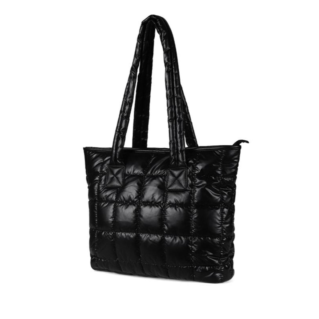 Nylon Quilted Puffer Tote Bag