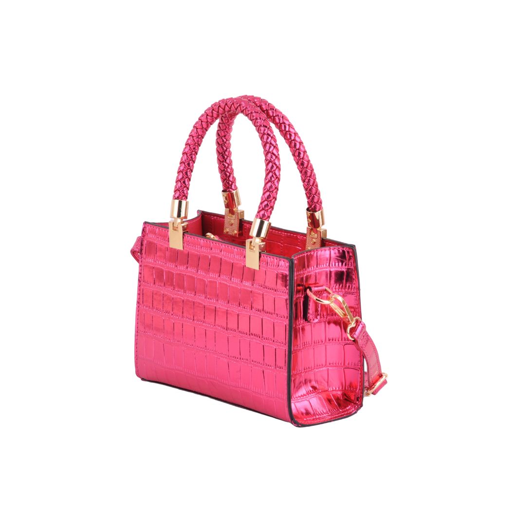Metallic Croc Square Handbag