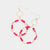 Beaded Hexagon Link Earring, Pink