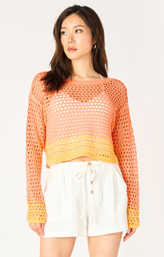 Orange Sunset Crochet Sweater