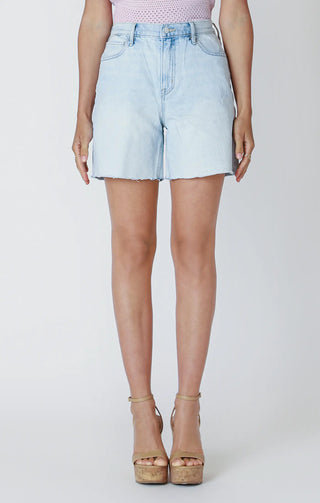DEX Light Wash Denim Short Light Wash Raw Hem
