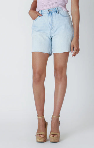 DEX Light Wash Denim Short Light Wash Raw Hem