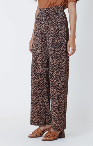 Flowy Wide Leg Lightweight Pants Cheetah Print