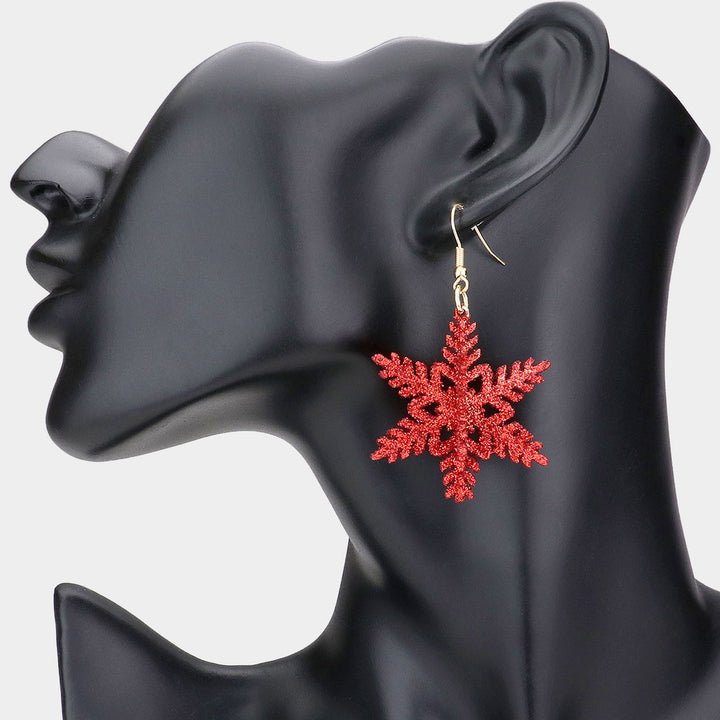 Sparkle Snowflake Statement Earring