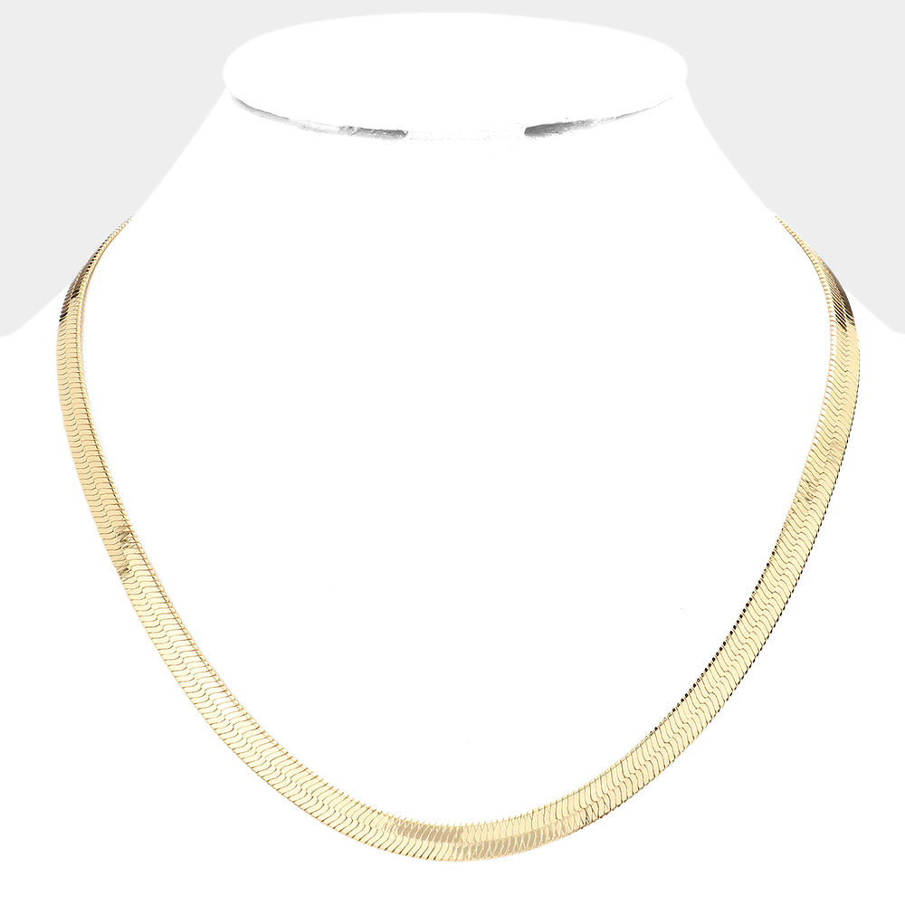 20&quot; Gold Plated Herringbone Chain Necklace