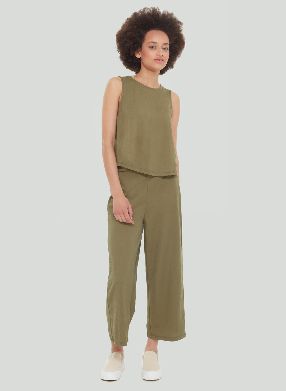 Round Neck Tank w/ Back Slit