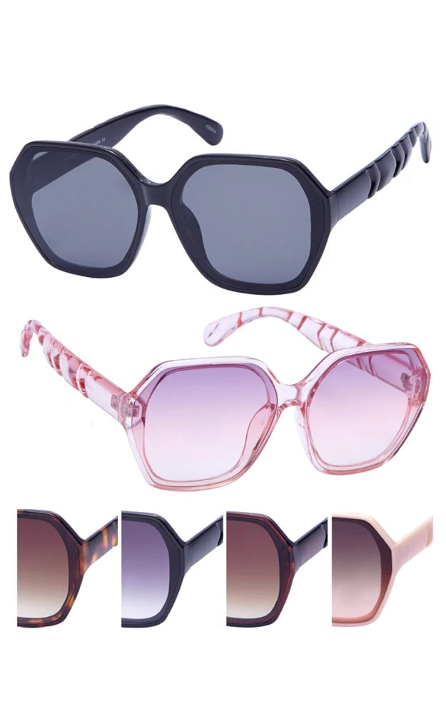 Chevron Arm Oversized Sunglasses