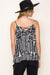 Geo Print Criss Cross Back Top w/ Adjustable Straps