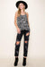 Geo Print Criss Cross Back Top w/ Adjustable Straps