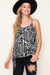 Geo Print Criss Cross Back Top w/ Adjustable Straps
